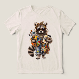 Lustiger Kunstlehrer Waschbär – Vintage Künstler T Tri-Blend Shirt