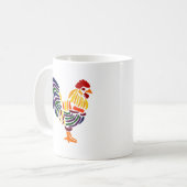 Lustiger künstlerischer Hahn Kaffeetasse (Vorderseite Links)