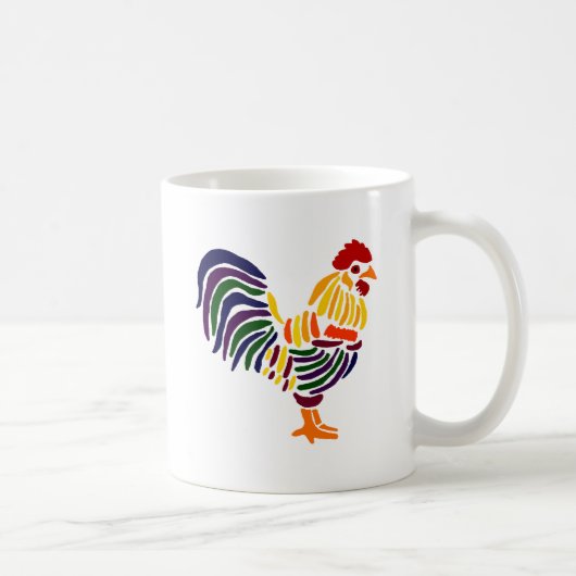 Lustiger künstlerischer Hahn Kaffeetasse (Rechts)