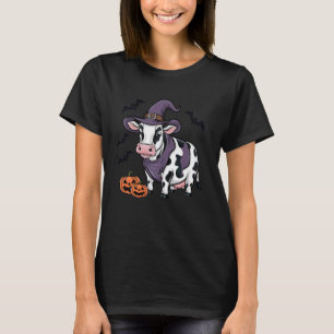 Lustiger Kürbis Fledermaus Hexen Kostüm Kuh Hallow T-Shirt