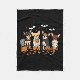 Lustiger Kürbis-Geist Chihuahua Halloween Chihuahu Fleecedecke