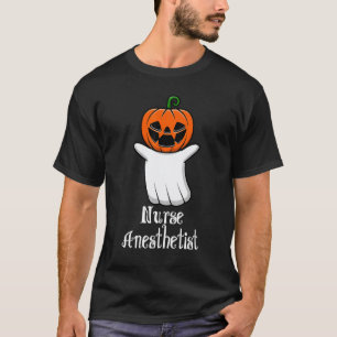 Lustiger Kürbis-Geist-Krankenschwester Anästhesist T-Shirt