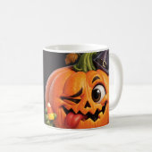 Lustiger Kürbis Halloween Kaffeetasse (VorderseiteRechts)
