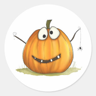 Lustiger Kürbis Halloween Klassischer Rund Sticker
