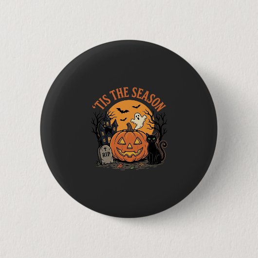 Lustiger Kürbis Halloween Wortspiel Design2 (2)_1 Button (Vorderseite)