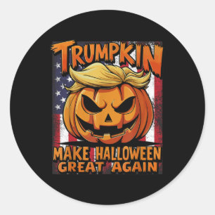 Lustiger Kürbis Trump Trumpkin macht Halloween gro Runder Aufkleber