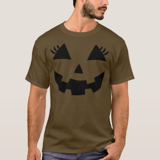 Lustiger Kürbiskopf mit Wimpern für Halloween T-Shirt