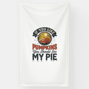Lustiger Kürbiskuchen Halloween Vintage-Shirt-Desi Banner