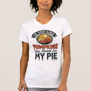 Lustiger Kürbiskuchen Halloween Vintage-Shirt-Desi T-Shirt
