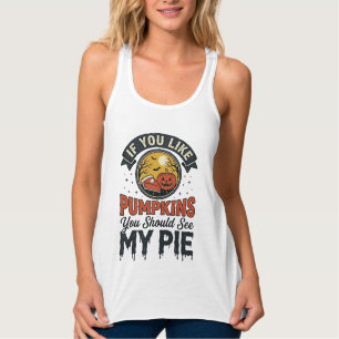 Lustiger Kürbiskuchen Halloween Vintage-Shirt-Desi Tank Top