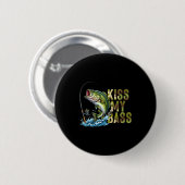 Lustiger Kuss mein-Barsch-Tarnung-Angler Barsch-An Button (Vorne & Hinten)
