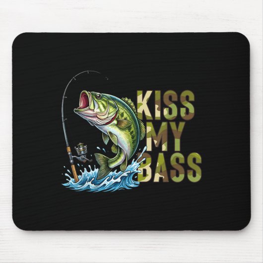 Lustiger Kuss mein-Barsch-Tarnung-Angler Barsch-An Mousepad (Vorne)