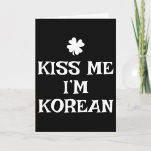 Lustiger Küss mich, ich bin Koreaner St. Patrick's Karte