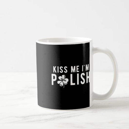 Lustiger Küss mich, ich bin Polnisch St. Patrick's Kaffeetasse (Rechts)
