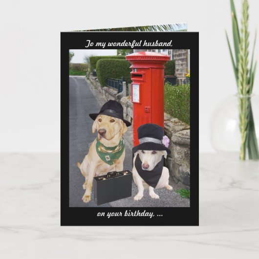 Lustiger Labrador-Ehemann-Geburtstag Karte (Vorderseite)