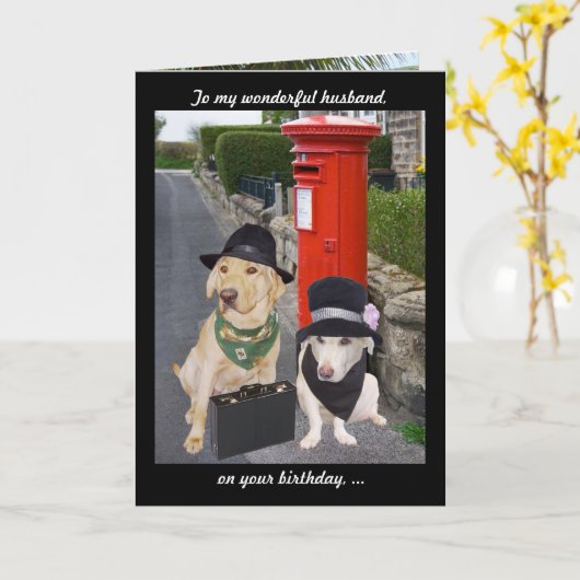 Lustiger Labrador-Ehemann-Geburtstag Karte (Gelbe Blume)