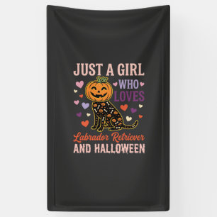 Lustiger Labrador Retriever Halloween-Kürbis-Hund Banner