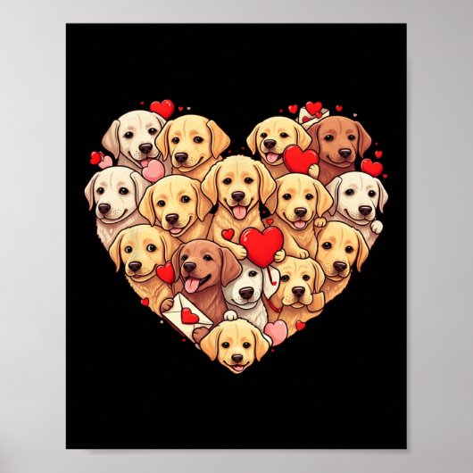 Lustiger Labrador Retriever Herz Valentinstag Labr Poster (Vorne)