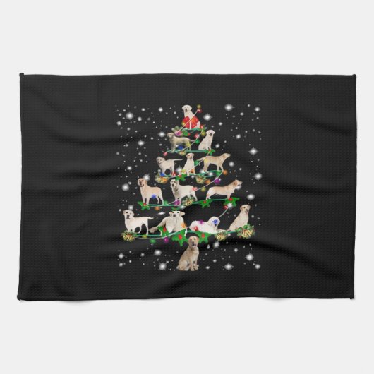 Lustiger Labrador Retriever Weihnachtsbaum Classic Geschirrtuch (Horizontal)