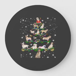 Lustiger Labrador Retriever Weihnachtsbaum Classic Große Wanduhr