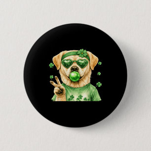 Lustiger Labrador St. Patricks Tag Glück irischer  Button