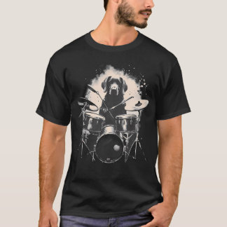 Lustiger Labradorhund spielt Schlagzeug T-Shirt