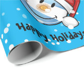 Lustiger lächelnder Argentinien-Flaggen-Feiertag Geschenkpapier (Rolleneckpunkt)