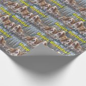 Lustiger lachender Basset-Geburtstag Geschenkpapier (Ecke)