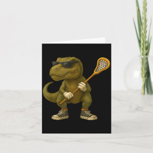 Lustiger Lacrosse Lax Dinosaur Kinder Männer Fraue Dankeskarte