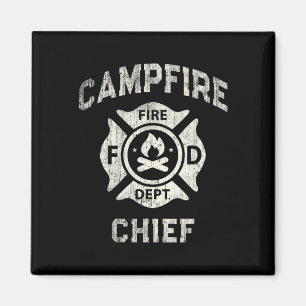 Lustiger Lagerfeuer Chef Wander Sommercamp Leiter Magnet