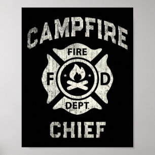 Lustiger Lagerfeuer Chef Wander Sommercamp Leiter Poster