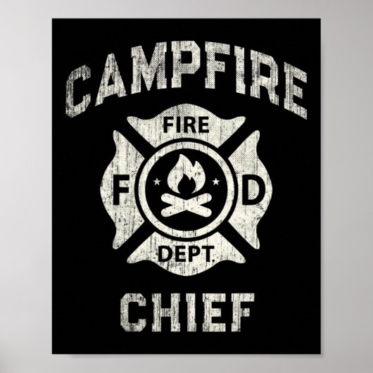 Lustiger Lagerfeuer Chef Wander Sommercamp Leiter Poster (Vorne)