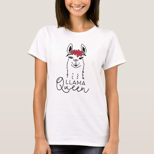 Lustiger Lama Königin-T - Shirt für Mädchen (Vorderseite)