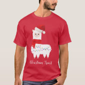 Lustiger Lama-Weihnachtsalpaka-Geist-Spaß T-Shirt (Vorderseite)