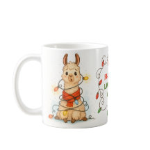 Lustiger Lama Weihnachtslicht Tasse