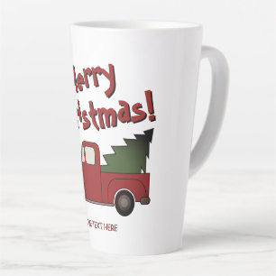 Lustiger Latte-Becher mit rotem Lastwagen und Weih Milchtasse