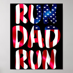 Lustiger Lauf Papa Lauf Marathonliebhaber USA Läuf Poster