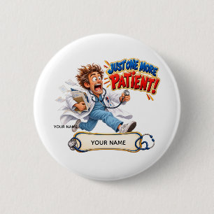 Lustiger Laufender Arzt Personalisierter Name Gesc Button