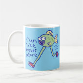 Lustiger Laufender Fisch Mit Beinen Kaffeetasse (Links)