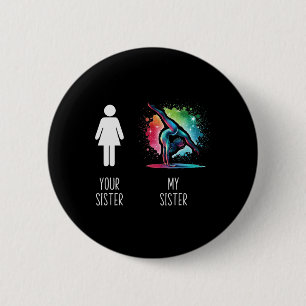 Lustiger lauter stolzer Bruder einer Turner Gymnas Button