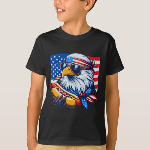 Lustiger Ld Adler Hotdog Amerikanische Flagge 4. J T-Shirt
