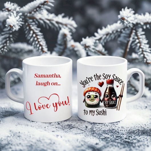 Lustiger Lebensmittelbecher mit individuellem Name Kaffeetasse