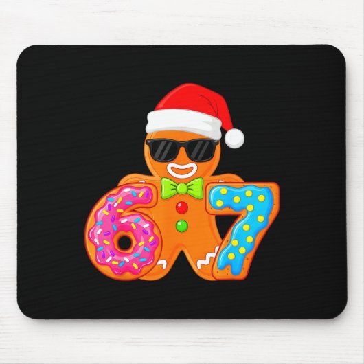 Lustiger Lebkuchen Sechs Sieben 67 Eis Drip Chri Mousepad (Vorne)