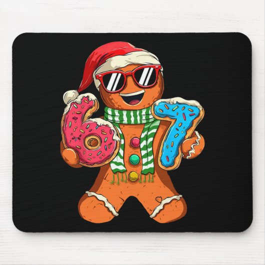 Lustiger Lebkuchen Sechs Sieben 67 Meme Eiscreme C Mousepad (Vorne)