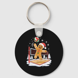 Lustiger Lebkuchen-Volleyballspieler Weihnachten  Schlüsselanhänger