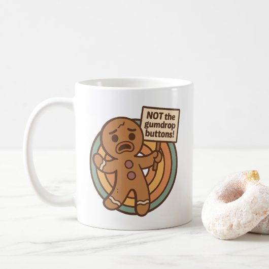 Lustiger Lebkuchenbecher – Gingy-Weihnachtsdesign Kaffeetasse (Mit Donut)