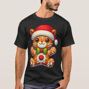 Lustiger Lebkuchenmann-Katzen-Weihnachten Damen He T-Shirt