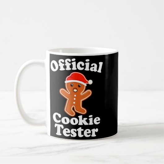 Lustiger Lebkuchenmann-Keks-Tester Weihnachten Kaffeetasse (Links)