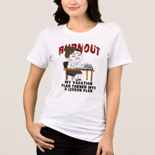 Lustiger Lehrer-Burnout-Urlaubsplan-Unterricht Tri-Blend Shirt