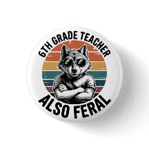 Lustiger Lehrer der 6. Klasse Wolf Auch Wild Retro